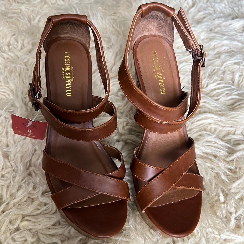 Mossimo Supply Co. Brown Wedge Sandals